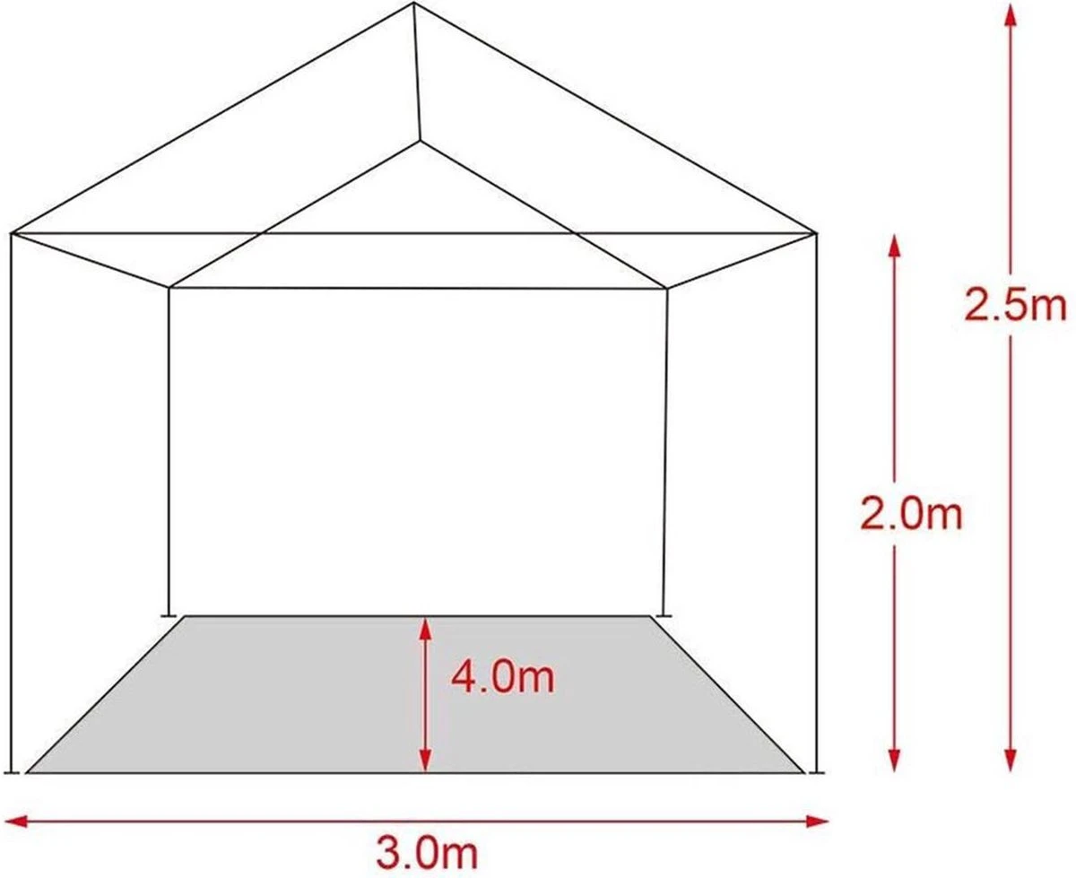 MaxxGarden Partytent - Paviljoen - 3x4m - Incl. Zijwanden - Waterdicht - Antraciet 4 MaxxGarden Partytent - Paviljoen - 3x4m - Incl. Zijwanden - Waterdicht - Antraciet - Afbeelding 4