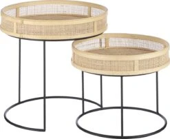 Mica Decorations Leandro Bijzettafel - Set Van 2 - H45 X Ø45 Cm - Zwart -Fijne Tuinmeubelwinkel 1200x983 3