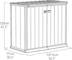 Keter Patio Store Opbergkast - 139,5x77x120cm - Grijs -Fijne Tuinmeubelwinkel 1200x995 2