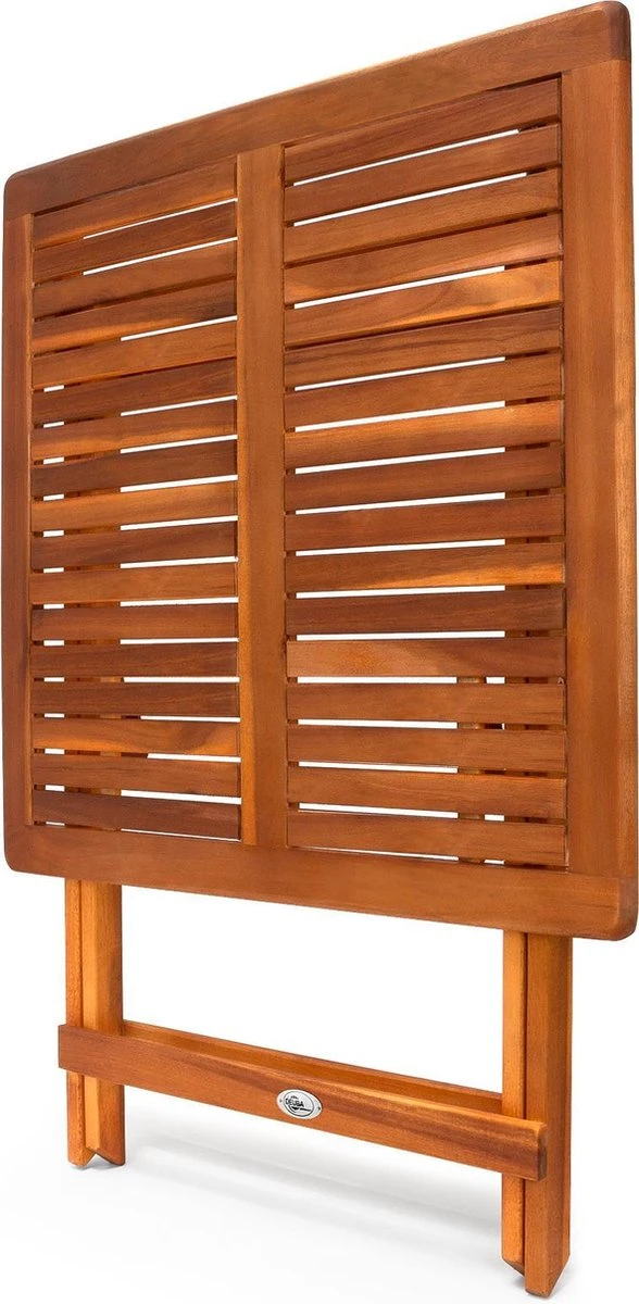 Casaria Bijzettafel Acacia Hout- Inklapbaar - 70x70x73 Cm Bruin 3 Casaria Bijzettafel Acacia Hout- Inklapbaar - 70x70x73 Cm Bruin - Afbeelding 3