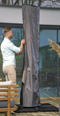 Weersbestendige Parasolhoes - Max. 4 X 4 M - Grijs / Antraciet - Zweefparasol 15 Weersbestendige Parasolhoes - Max. 4 X 4 M - Grijs / Antraciet - Zweefparasol -Fijne Tuinmeubelwinkel 627x1200