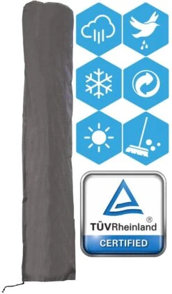 Weersbestendige Parasolhoes - Max. 4 X 4 M - Grijs / Antraciet - Zweefparasol 20 Weersbestendige Parasolhoes - Max. 4 X 4 M - Grijs / Antraciet - Zweefparasol -Fijne Tuinmeubelwinkel 703x1200