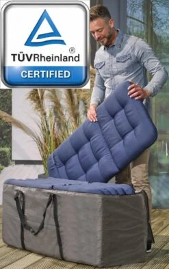 Opbergtas Voor Tuinmeubelkussens - 125 X 40 X 50 Cm (4 – 6 Lounge- Tuinkussens) - Grijs / Antraciet -Fijne Tuinmeubelwinkel 754x1200