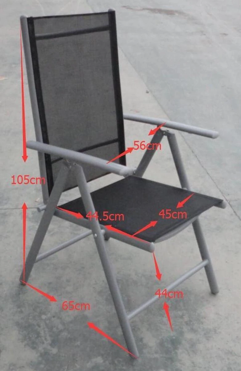 Tuinstoel Standenstoel Aluminium Antraciet 7 Standen Per 2 Stuks 4 Tuinstoel Standenstoel Aluminium Antraciet 7 Standen Per 2 Stuks - Afbeelding 4