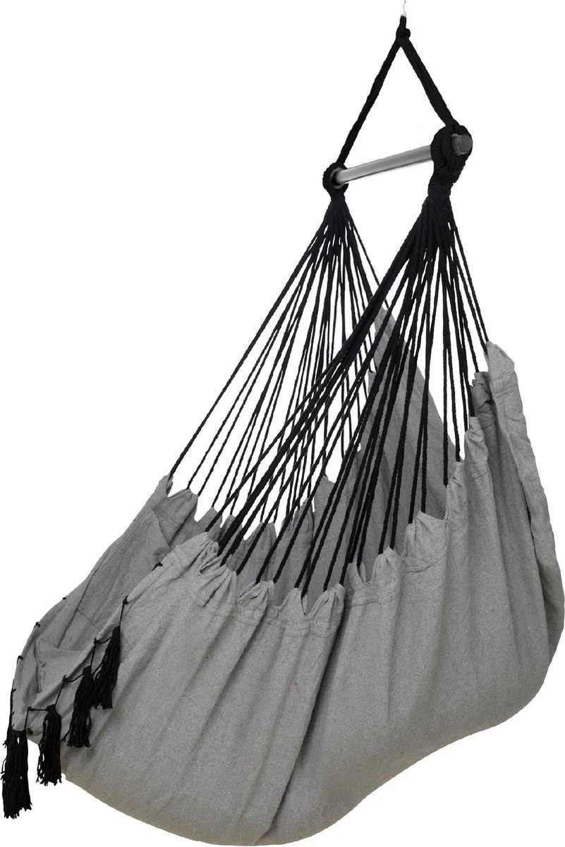 Vita5 XXL Hangstoel | Binnen&Buiten Hangnest | Incl. 2 Kussens En Boekenvak | Volwassenen&Kinderen | Hangmatstoel Tot 225kg | Grijs 11 Vita5 XXL Hangstoel | Binnen&Buiten Hangnest | Incl. 2 Kussens En Boekenvak | Volwassenen&Kinderen | Hangmatstoel Tot 225kg | Grijs - Afbeelding 11