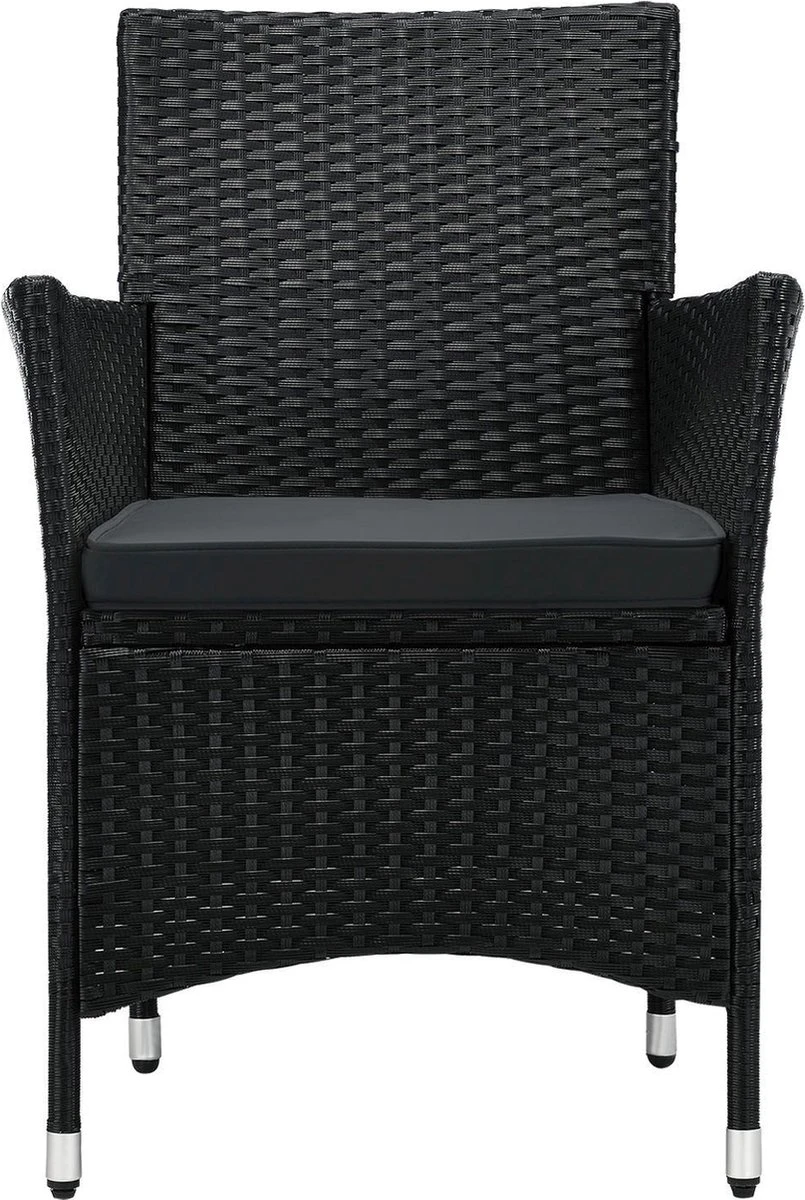 Polyrotan Balkonset - Bayamo - 3-delig - Zwart 5 Polyrotan Balkonset - Bayamo - 3-delig - Zwart - Afbeelding 5