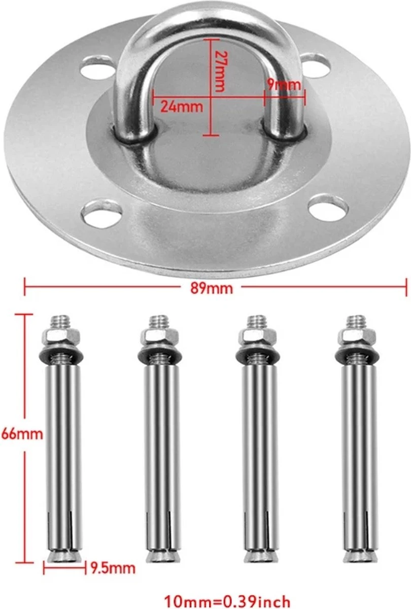 IBright Hangstoel Bevestigingsset - Schommelstoel Ophangsysteem - RVS - Bokszak - Plafondhaak - Plafond Ophanghaak 6 IBright Hangstoel Bevestigingsset - Schommelstoel Ophangsysteem - RVS - Bokszak - Plafondhaak - Plafond Ophanghaak - Afbeelding 6