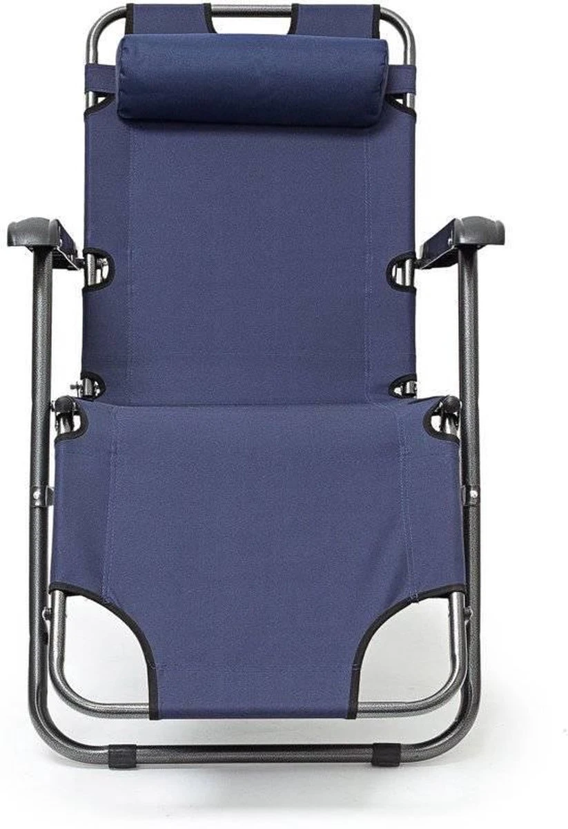 Relaxdays Ligstoel Inklapbaar - Ligbed Met Hoofdsteun - Strandstoel Verstelbaar - Camping - Donkerblauwe 9 Relaxdays Ligstoel Inklapbaar - Ligbed Met Hoofdsteun - Strandstoel Verstelbaar - Camping - Donkerblauwe - Afbeelding 9