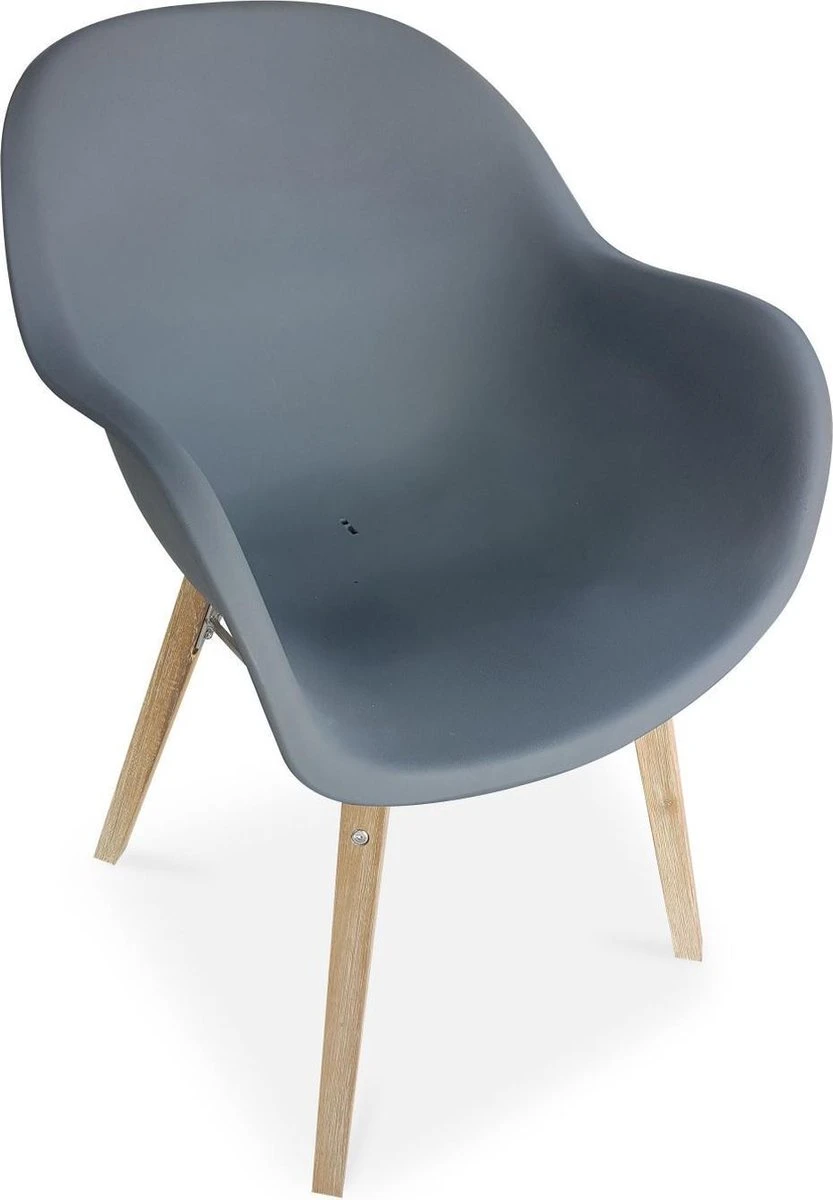 Alice's Garden Kuipstoelen CELEBES - Set Van 4 - Acacia En Kunststof - Grijs 2 Alice's Garden Kuipstoelen CELEBES - Set Van 4 - Acacia En Kunststof - Grijs - Afbeelding 2