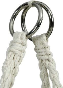 Macramé Hangstoel Beige - Beige Hangstoel - Hangstoel Touw - Hangstoel - Tot 110KG - Eenpersoons Hangstoel - Hang Stoel 1 Persoon - Hangstoel Voor Binnen - Hangstoel Zonder Standaard - Hangstoel Buiten -Fijne Tuinmeubelwinkel 863x1200