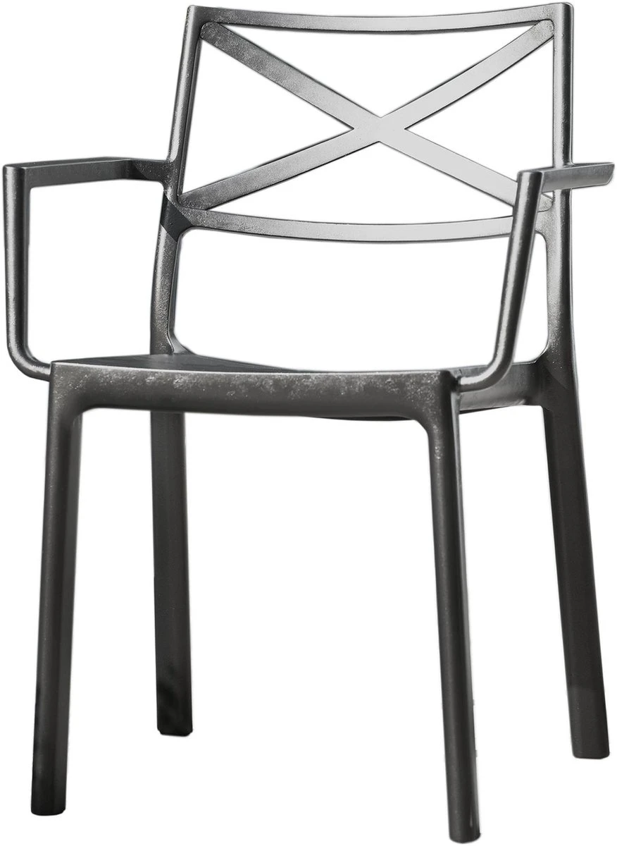 Keter Metalix Tuinstoelen - 4 Stuks - 53,3x60,2x81,3 Cm - Zwart 5 Keter Metalix Tuinstoelen - 4 Stuks - 53,3x60,2x81,3 Cm - Zwart - Afbeelding 5