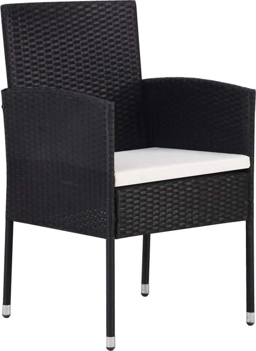 VidaXL 7-delige Tuinset Poly Rattan Zwart 4 VidaXL 7-delige Tuinset Poly Rattan Zwart - Afbeelding 4