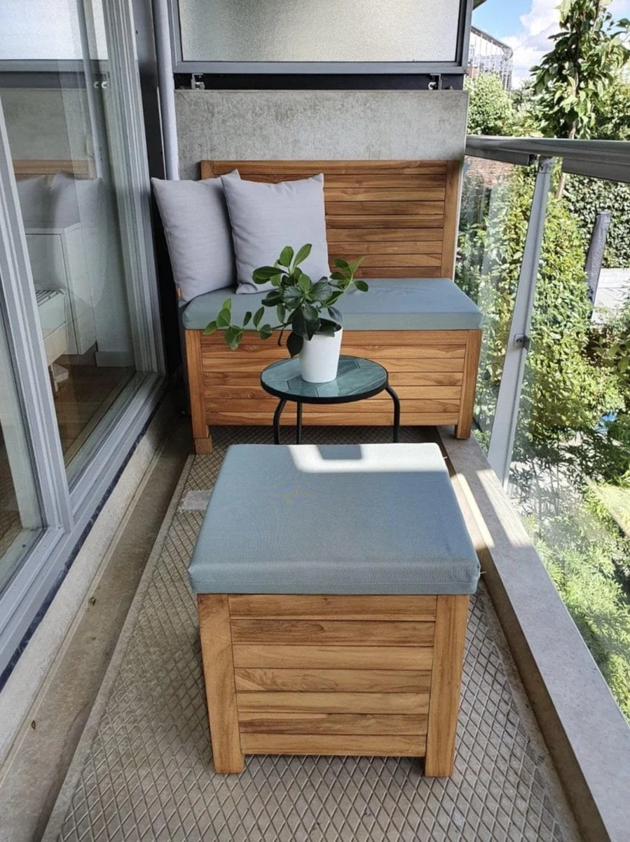 Kleine Teakhouten Tuinbank Met Opbergruimte - 100 X 60 X 90 Cm - Duurzaam Teakhout - Blijft Strak En Mooi - Sterke Constructie Om Lang Mee Te Gaan 18 Kleine Teakhouten Tuinbank Met Opbergruimte - 100 X 60 X 90 Cm - Duurzaam Teakhout - Blijft Strak En Mooi - Sterke Constructie Om Lang Mee Te Gaan - Afbeelding 18