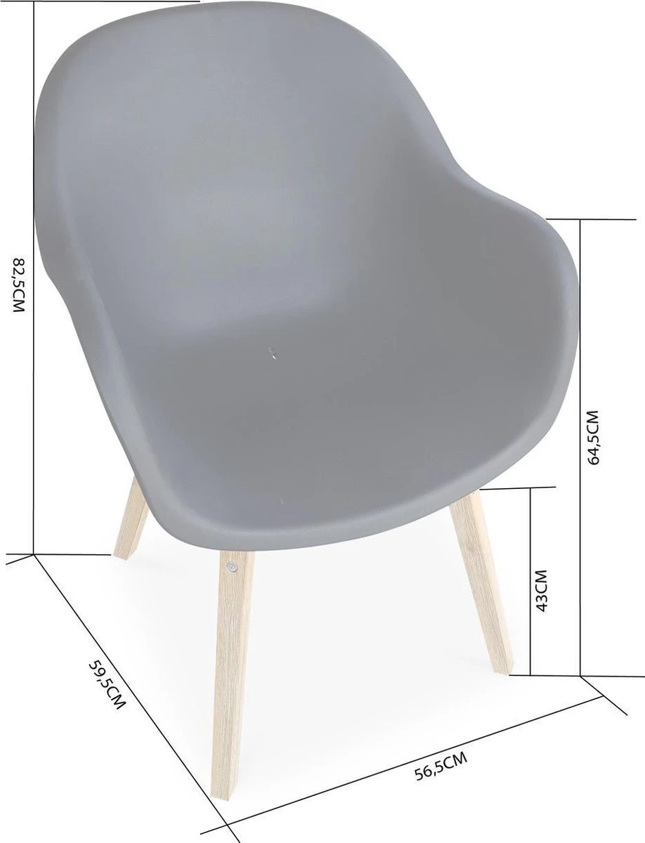 Alice's Garden Kuipstoelen CELEBES - Set Van 4 - Acacia En Kunststof - Grijs 5 Alice's Garden Kuipstoelen CELEBES - Set Van 4 - Acacia En Kunststof - Grijs - Afbeelding 5