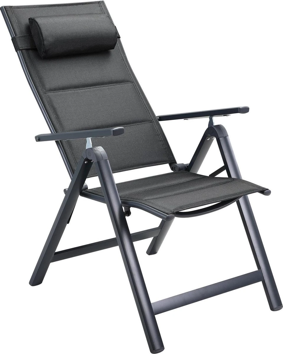 Casaria Tuinstoel Aluminium - 2 Stuks Inklapbaar - Antraciet 2 Casaria Tuinstoel Aluminium - 2 Stuks Inklapbaar - Antraciet - Afbeelding 2