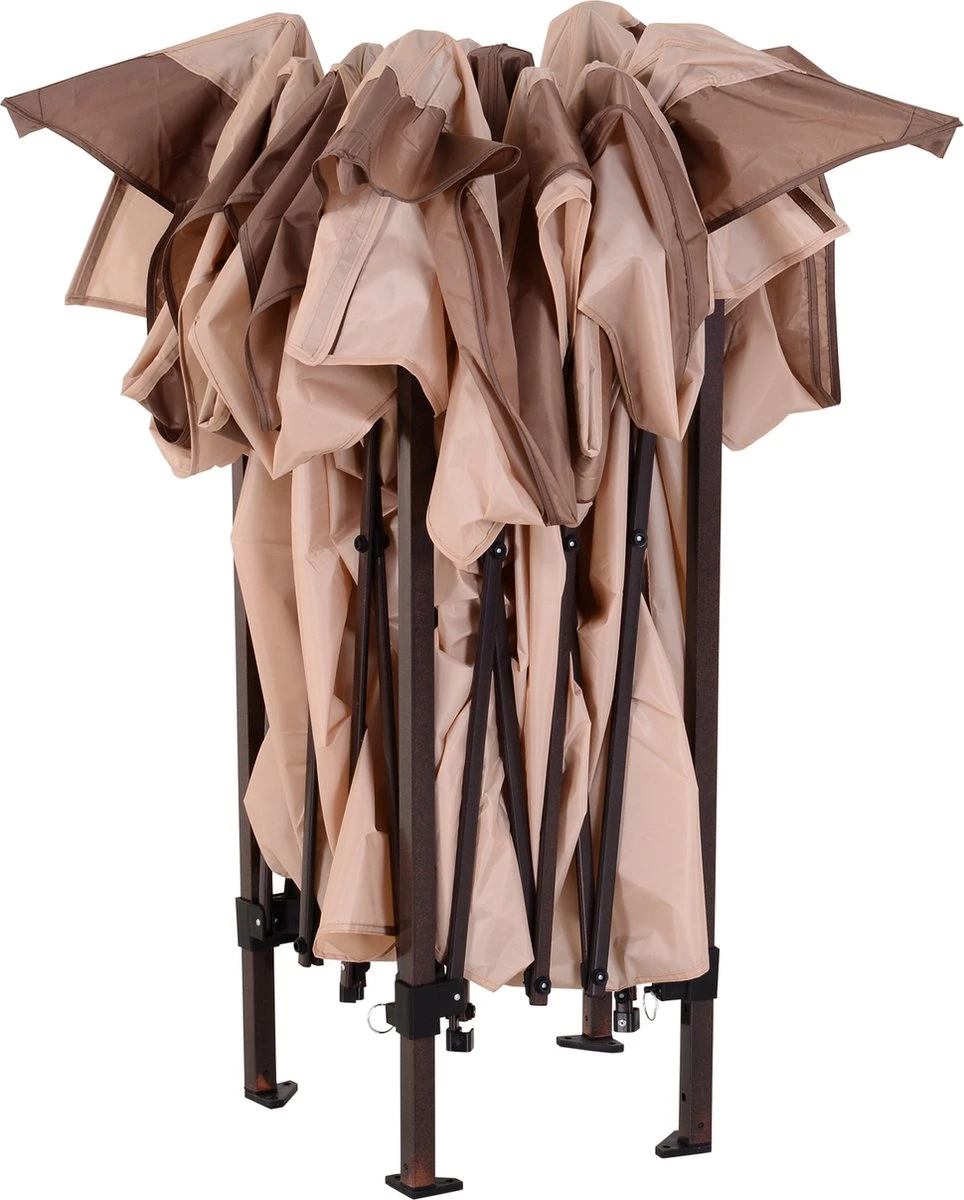 Outsunny Paviljoen Met Zijwanden Partytent Tuintent Popup 3,25 X 3,25 M Khaki 840-166 2 Outsunny Paviljoen Met Zijwanden Partytent Tuintent Popup 3,25 X 3,25 M Khaki 840-166 - Afbeelding 2