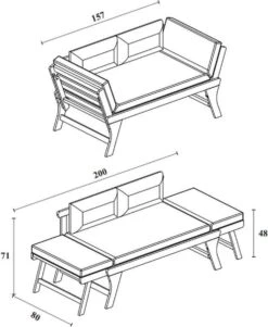 Loungebank Tuin FSC Antraciet – Makkelijk Verstelbaar Lounge Bank Balkon – Tuinbank Lounge Hardhout FSC – Perfecthomeshop -Fijne Tuinmeubelwinkel 984x1200