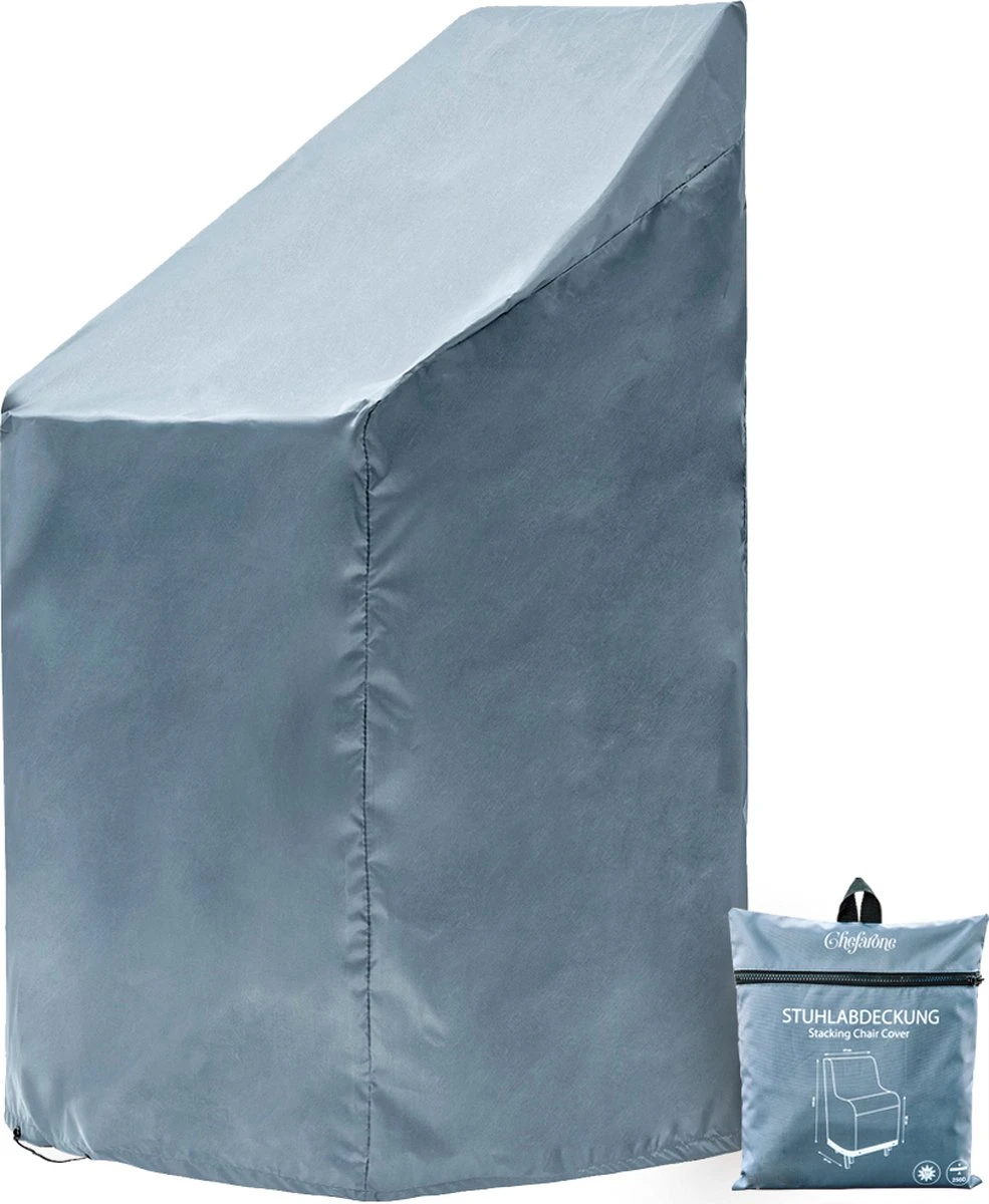 Chefarone Beschermhoes Tuinstoelen - Tuinstoelen Hoes - Tuinmeubelen - Weerbestendig - UV-bescherming - Grijs 1 Chefarone Beschermhoes Tuinstoelen - Tuinstoelen Hoes - Tuinmeubelen - Weerbestendig - UV-bescherming - Grijs